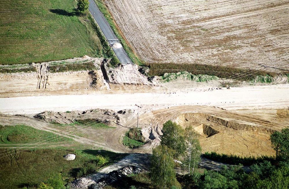 Luftbild Belzig - Bau der östlichen Ortsumgehungsstraße in Belzig