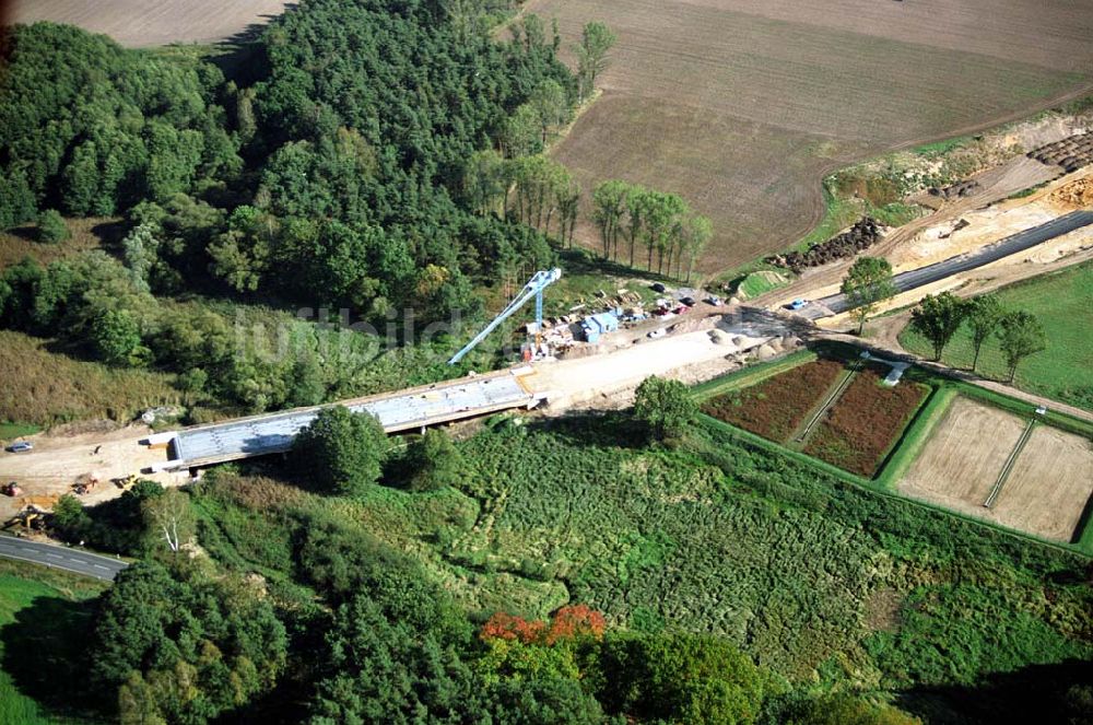 Belzig von oben - Bau der östlichen Ortsumgehungsstraße in Belzig