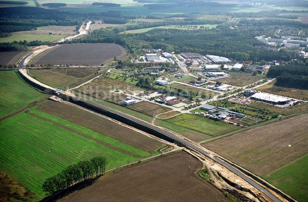 Belzig aus der Vogelperspektive: Bau der östlichen Ortsumgehungsstraße in Belzig