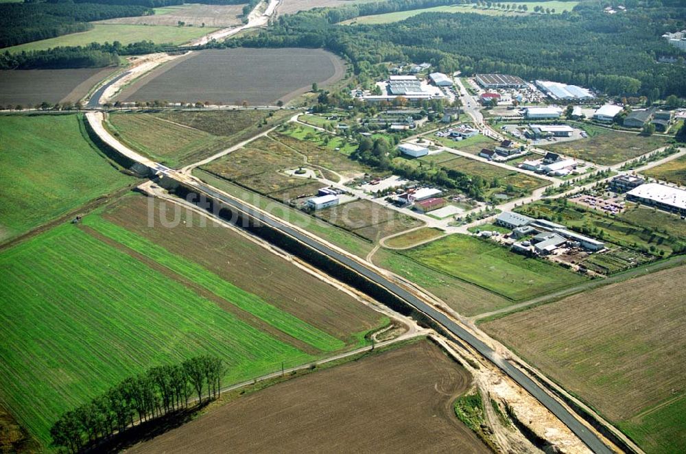 Luftbild Belzig - Bau der östlichen Ortsumgehungsstraße in Belzig