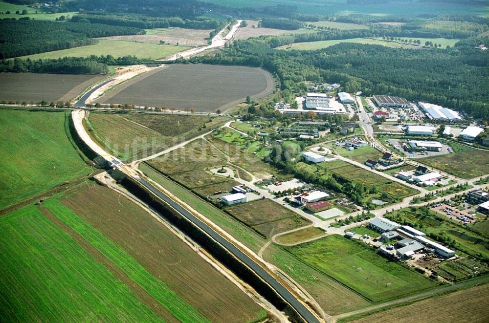 Luftaufnahme Belzig - Bau der östlichen Ortsumgehungsstraße in Belzig