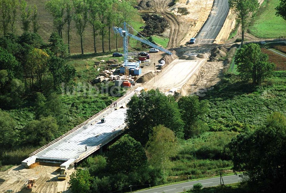 Luftbild Belzig - Bau der östlichen Ortsumgehungsstraße in Belzig