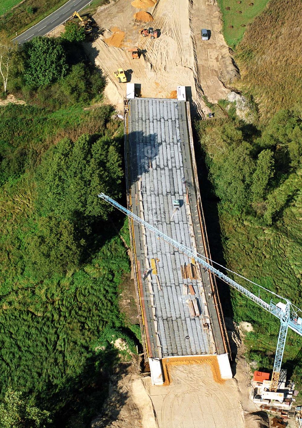 Belzig von oben - Bau der östlichen Ortsumgehungsstraße in Belzig