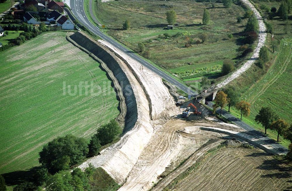 Belzig von oben - Bau der östlichen Ortsumgehungsstraße in Belzig