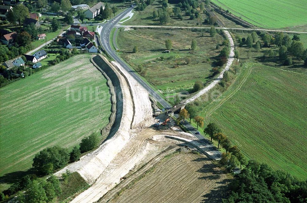 Belzig aus der Vogelperspektive: Bau der östlichen Ortsumgehungsstraße in Belzig