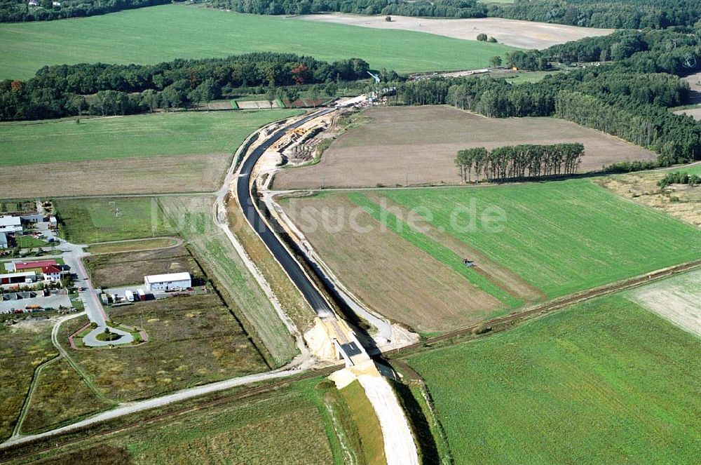 Luftbild Belzig - Bau der östlichen Ortsumgehungsstraße in Belzig