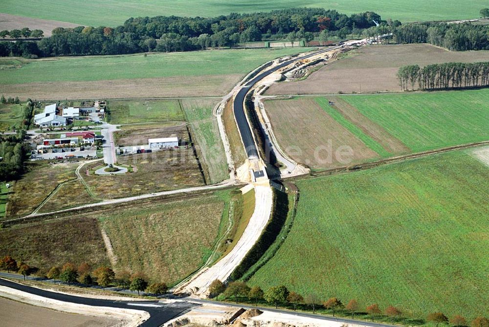 Luftaufnahme Belzig - Bau der östlichen Ortsumgehungsstraße in Belzig