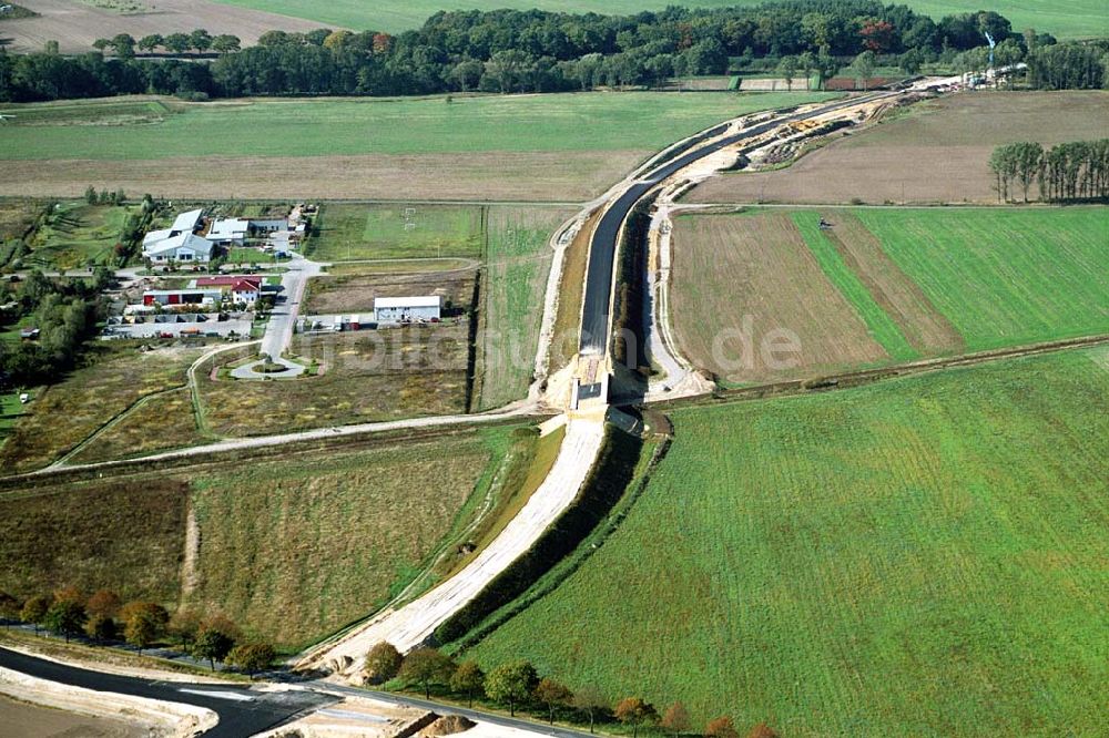 Belzig von oben - Bau der östlichen Ortsumgehungsstraße in Belzig