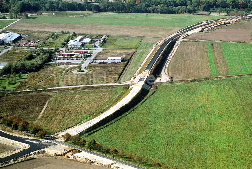 Belzig aus der Vogelperspektive: Bau der östlichen Ortsumgehungsstraße in Belzig