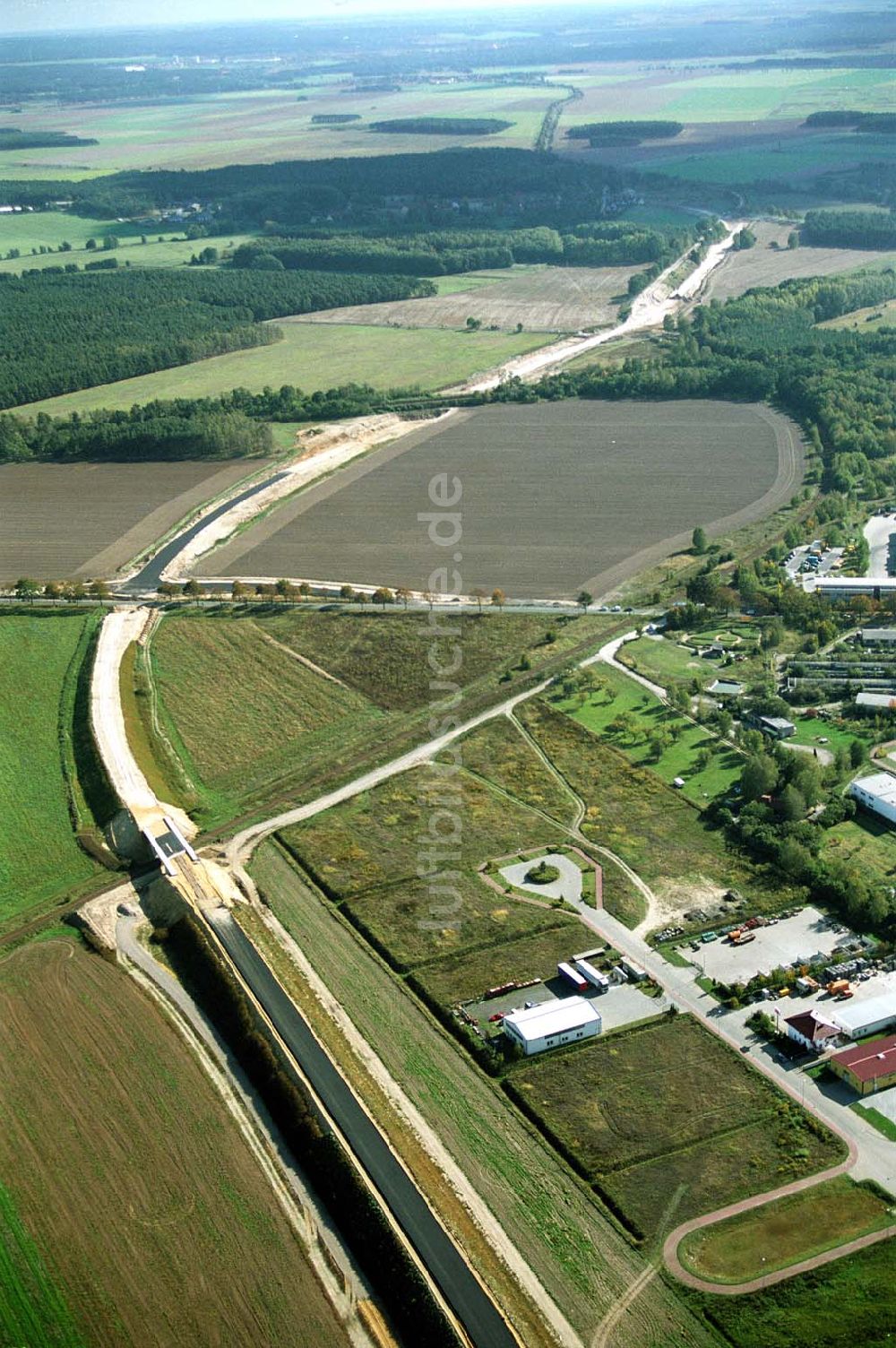 Luftbild Belzig - Bau der östlichen Ortsumgehungsstraße in Belzig