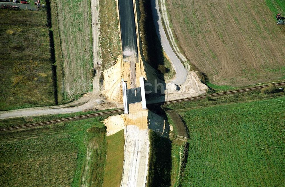 Luftaufnahme Belzig - Bau der östlichen Ortsumgehungsstraße in Belzig