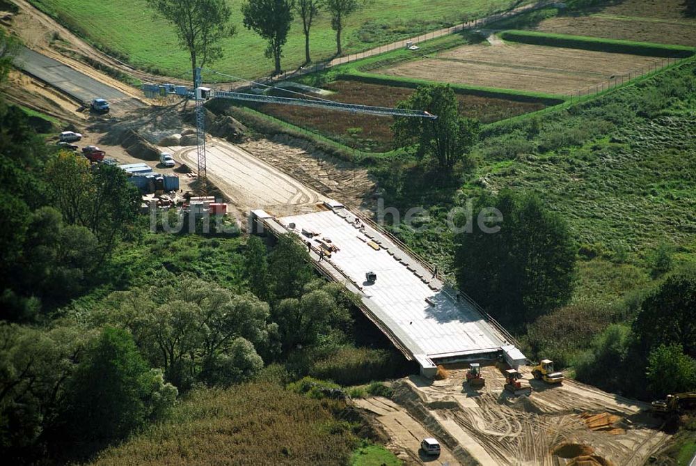 Belzig von oben - Bau der östlichen Ortsumgehungsstraße in Belzig