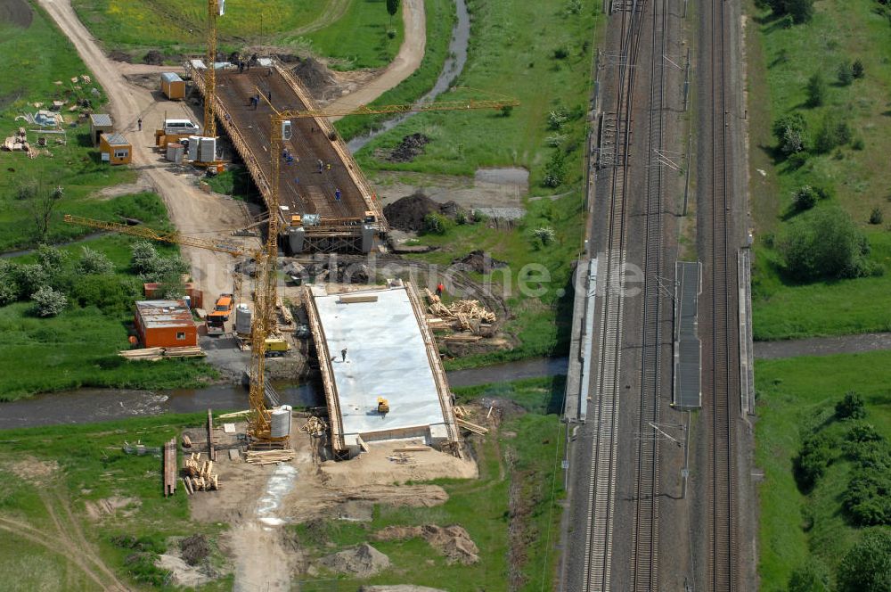 Luftbild Oebisfelde - Bau der Umgehungsstraße der B188 um Oebisfelde