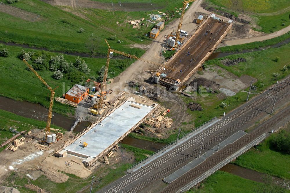 Luftbild Oebisfelde - Bau der Umgehungsstraße der B188 um Oebisfelde