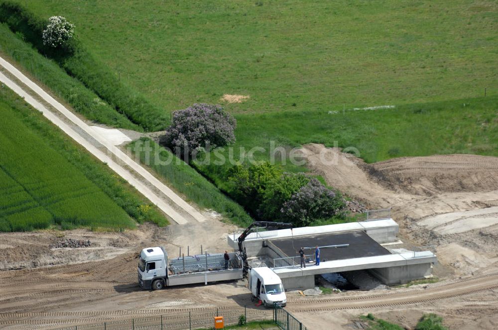 Oebisfelde von oben - Bau der Umgehungsstraße der B188 um Oebisfelde