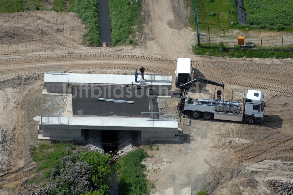 Luftbild Oebisfelde - Bau der Umgehungsstraße der B188 um Oebisfelde