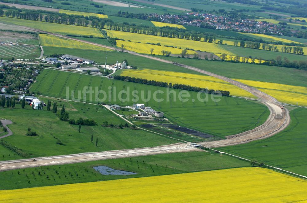 Luftbild Oebisfelde - Bau der Umgehungsstraße der B188 um Oebisfelde