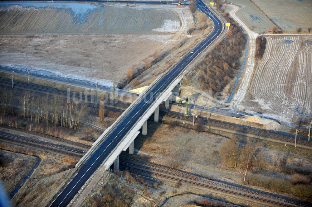 Luftaufnahme Oebisfelde - Bau der Umgehungsstraße der B188 um Oebisfelde