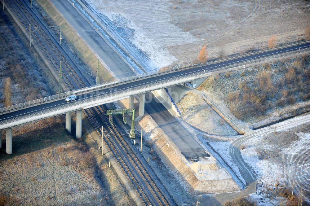 Luftbild Oebisfelde - Bau der Umgehungsstraße der B188 um Oebisfelde