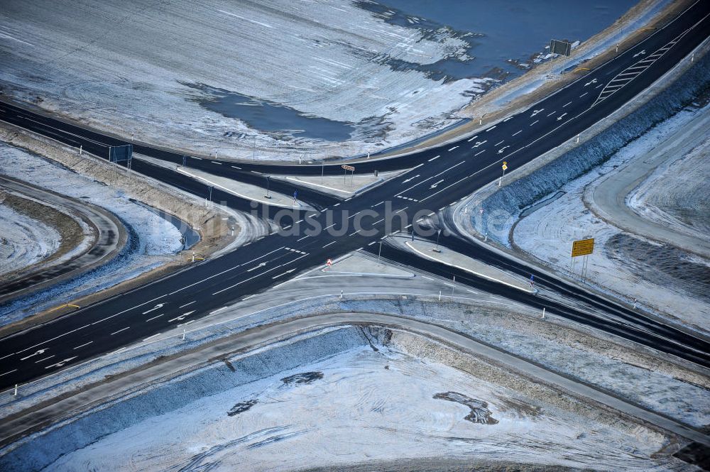 Luftbild Oebisfelde - Bau der Umgehungsstraße der B188 um Oebisfelde