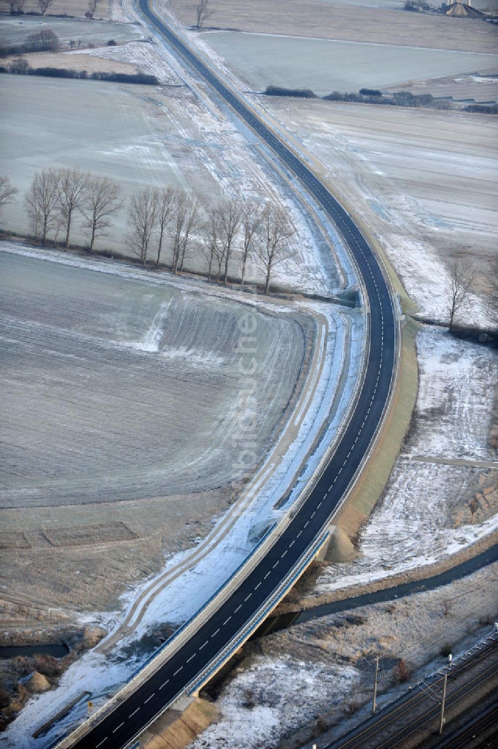 Luftbild Oebisfelde - Bau der Umgehungsstraße der B188 um Oebisfelde