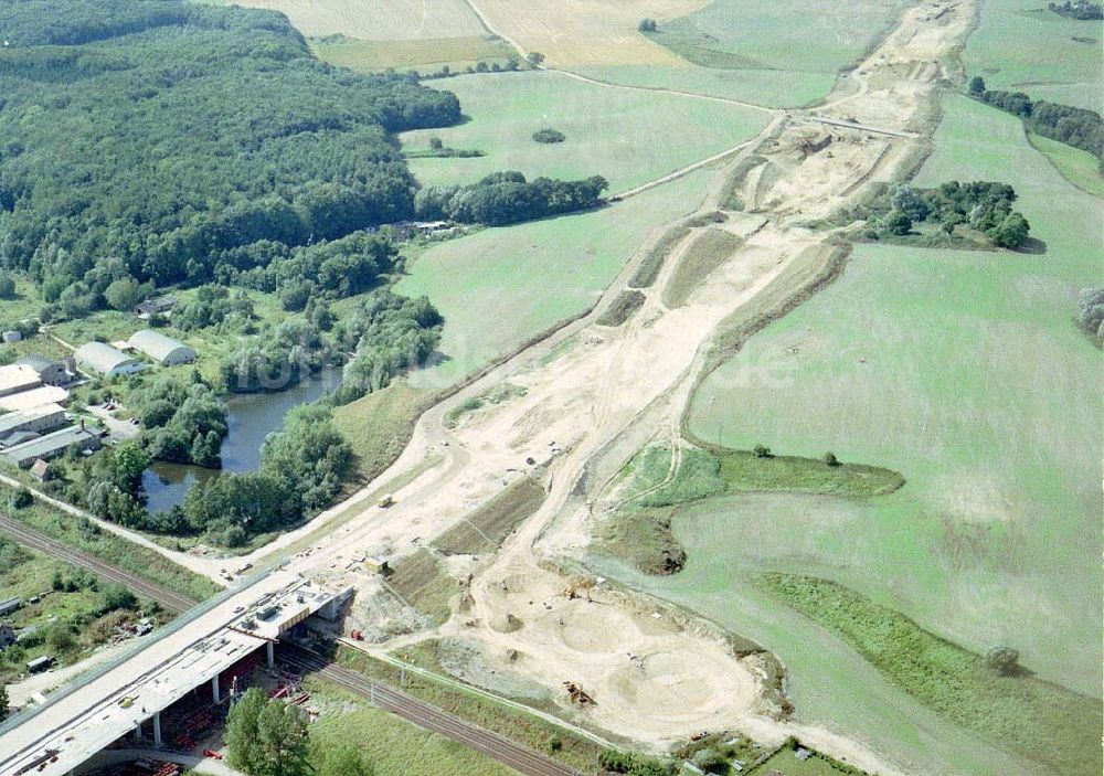 Luftbild bei Kavelsdorf / Mecklenburg - Vorpommern - Bau der A20 - Warnowbrücke bei Kavelsdorf / Mecklenburg - Vorpommern