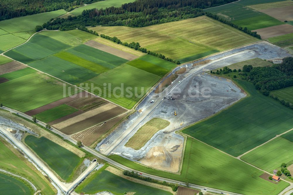 Dormettingen aus der Vogelperspektive: Bau einer Wasserleitung an der Steinfabrik Dormettingen GmbH und andere in Dormettingen im Bundesland Baden-Württemberg, Deutschland