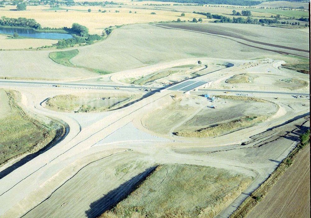 Luftaufnahme bei Gramzow / MV - Bau der A20 im westlichen Bereich des Autobahndreieckes Gramzow / MV.