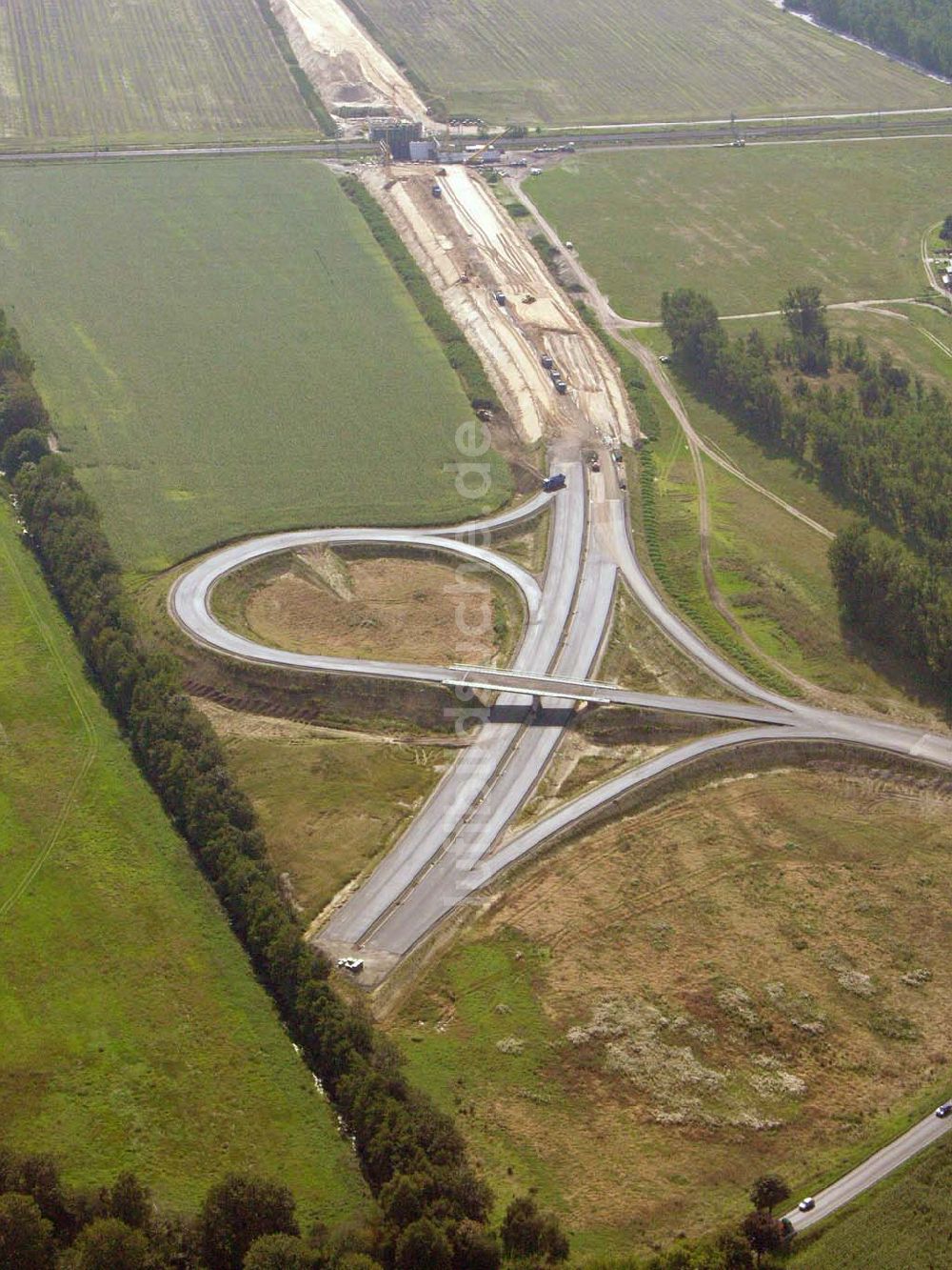 Luftaufnahme Trebbin - Bauarbeiten an der Anschlussstelle Woltersdorf