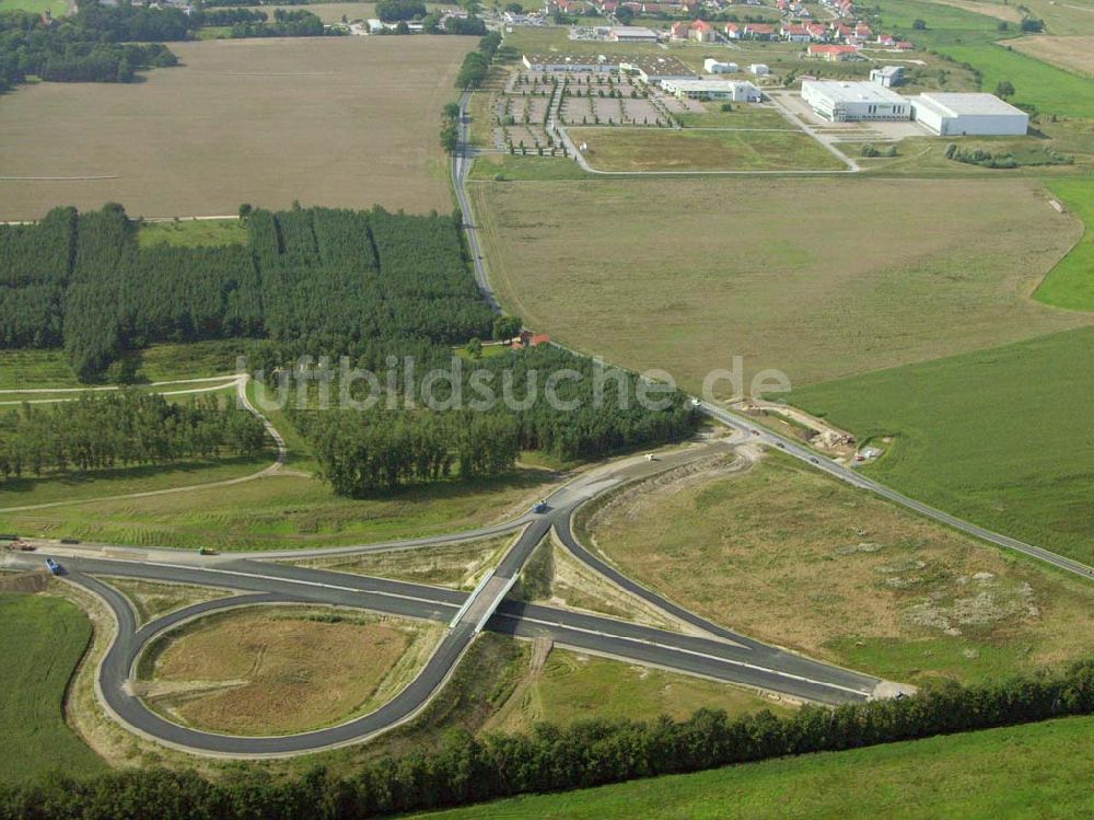 Luftaufnahme Trebbin - Bauarbeiten an der Anschlussstelle Woltersdorf