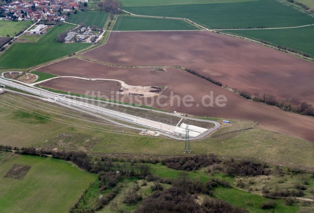 Luftbild Bad Bibra - Bauarbeiten am Bibratunnel bei Bad Bibra im Bundesland Sachsen-Anhalt