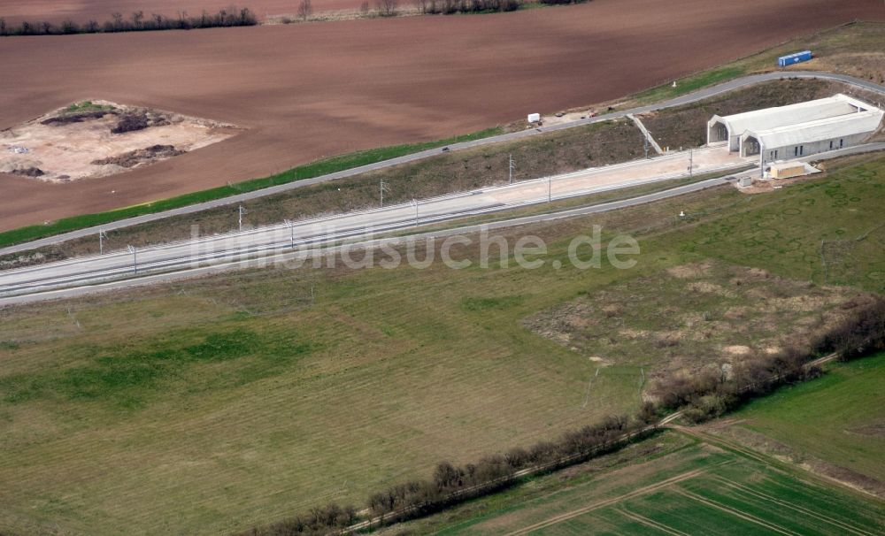 Luftaufnahme Bad Bibra - Bauarbeiten am Bibratunnel bei Bad Bibra im Bundesland Sachsen-Anhalt