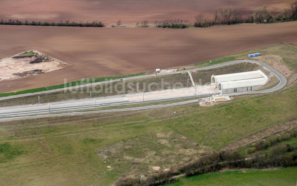 Bad Bibra von oben - Bauarbeiten am Bibratunnel bei Bad Bibra im Bundesland Sachsen-Anhalt