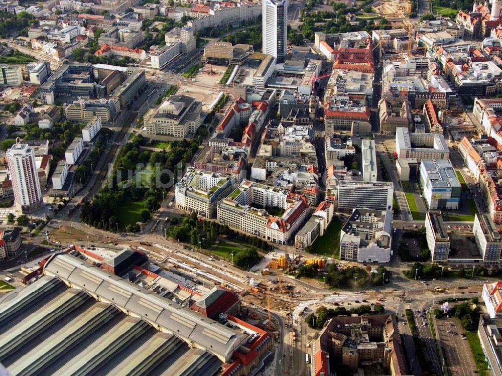 Luftbild Leipzig - Bauarbeiten des Citytunnels Leipzig am Hauptbahnhof