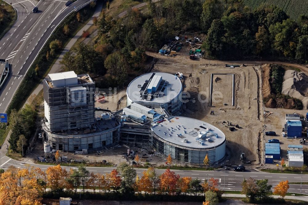 Luftbild Brunnthal - Bauarbeiten am Erlebniszentrum Jochen Schweizer Arena in Taufkirchen im Bundesland Bayern