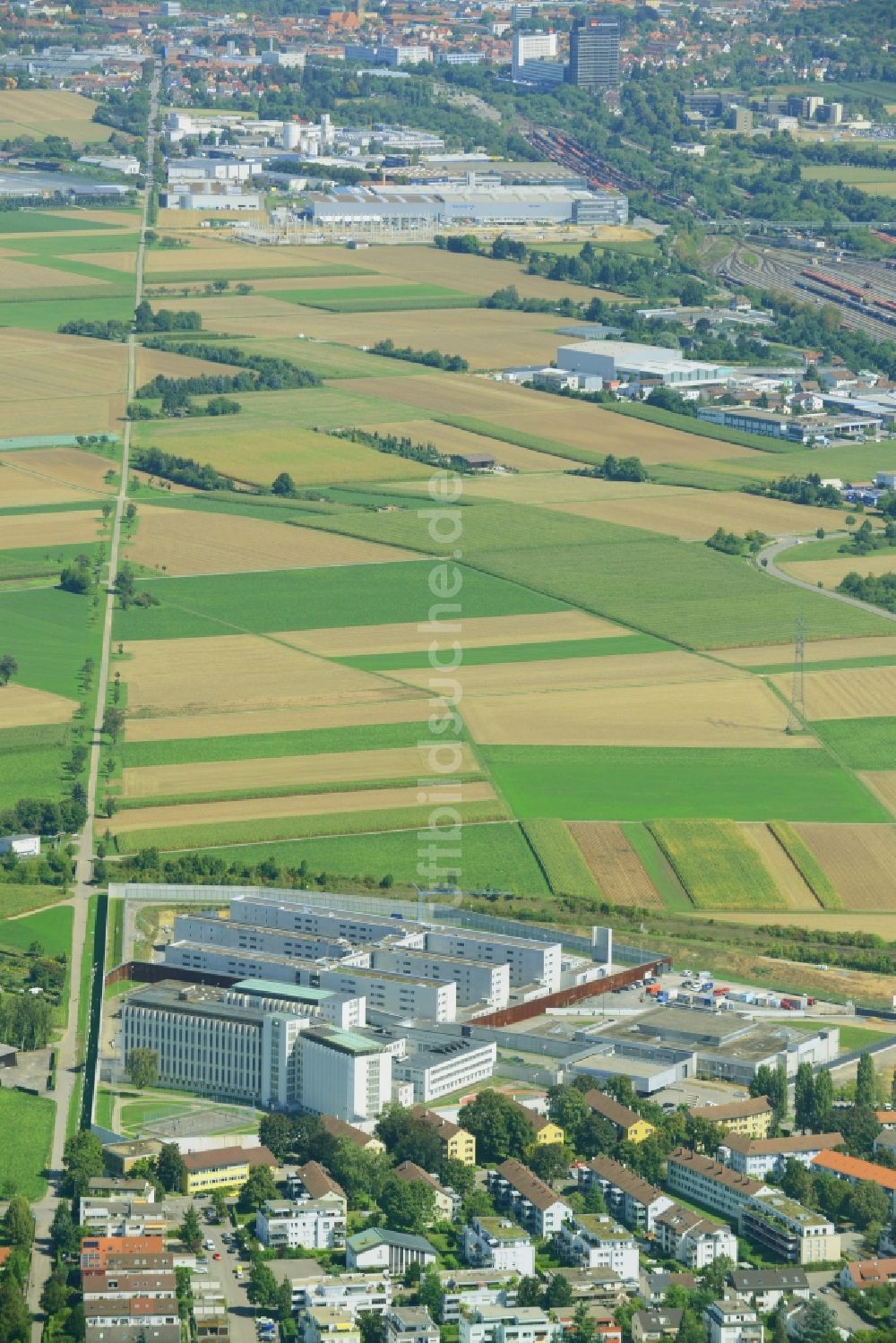 Stuttgart aus der Vogelperspektive: Bauarbeiten am Gelände der Justizvollzugsanstalt JVA in Stuttgart im Bundesland Baden-Württemberg