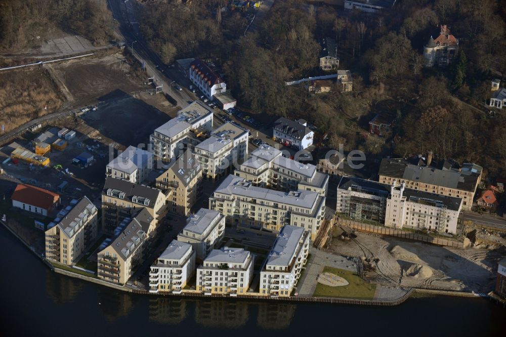 Potsdam aus der Vogelperspektive: Bauarbeiten in der historischen Speicherstadt von Potsdam im Bundesland Brandenburg