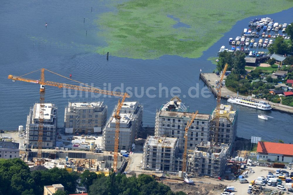 Luftaufnahme Potsdam - Bauarbeiten in der historischen Speicherstadt von Potsdam, der Landeshauptstadt von Brandenburg