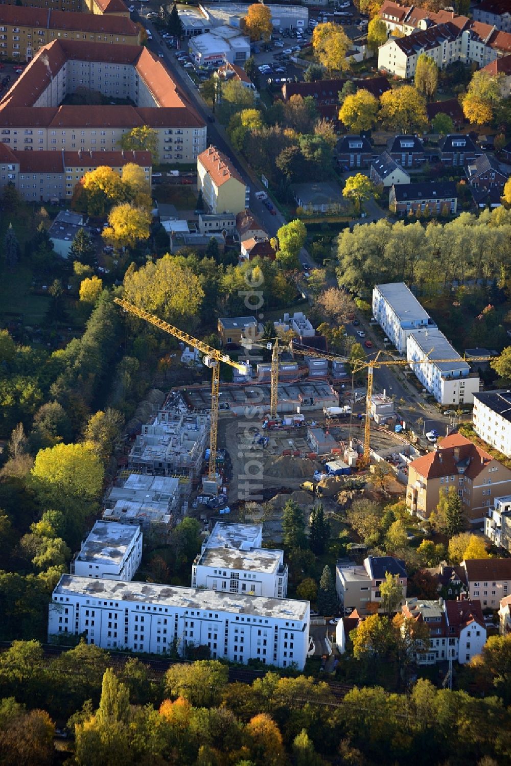 Berlin aus der Vogelperspektive: Bauarbeiten an der Hämmerlingstraße in Köpenick in Berlin