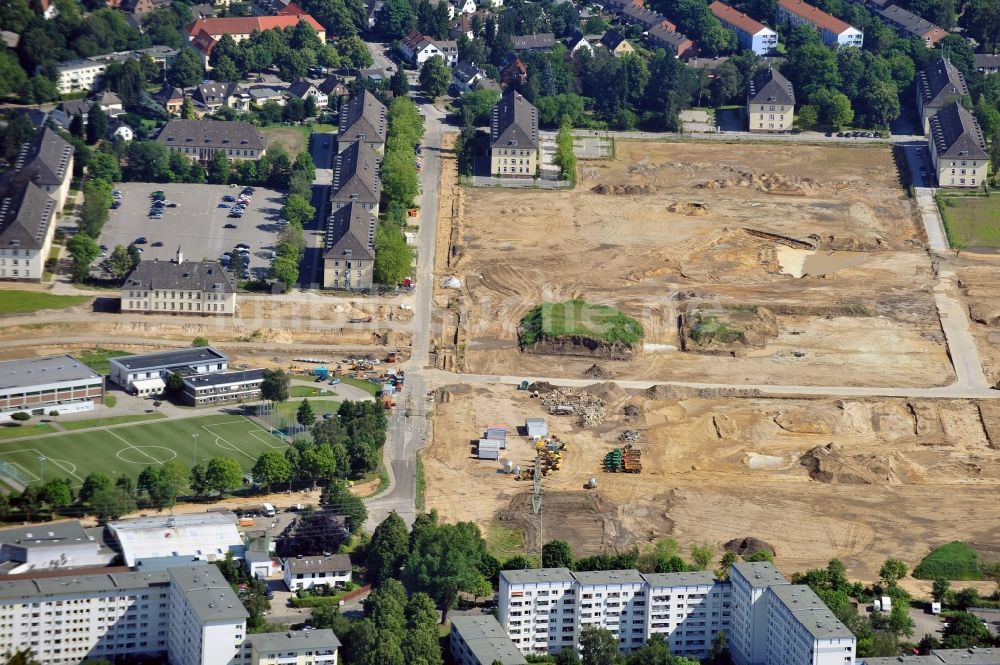 Luftbild Hamburg - Bauarbeiten Jenfelder Au / Erschließungsarbeiten auf dem ehemaligen Gelände der Lettow-Vorbeck-Kaserne in Hamburg - Jenfeld