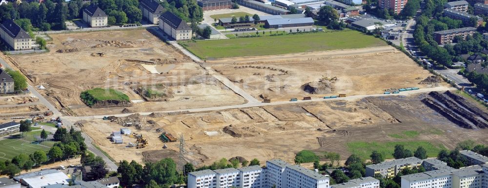 Luftbild Hamburg - Bauarbeiten Jenfelder Au / Erschließungsarbeiten auf dem ehemaligen Gelände der Lettow-Vorbeck-Kaserne in Hamburg - Jenfeld