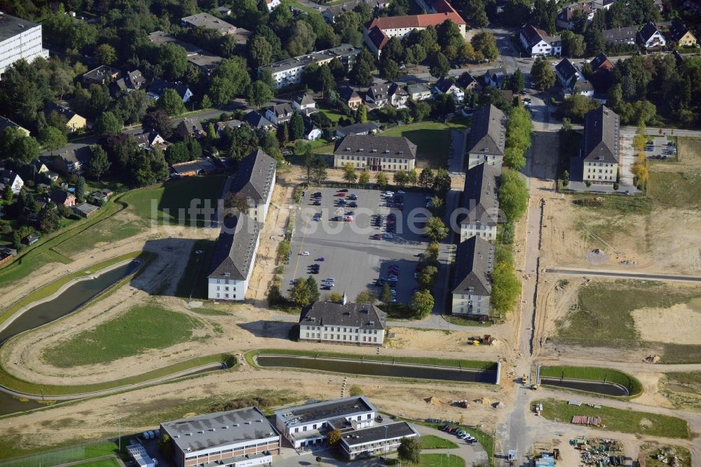 Luftaufnahme Hamburg Jenfeld - Bauarbeiten Jenfelder Au / Erschließungsarbeiten auf dem ehemaligen Gelände der Lettow-Vorbeck-Kaserne in Hamburg - Jenfeld