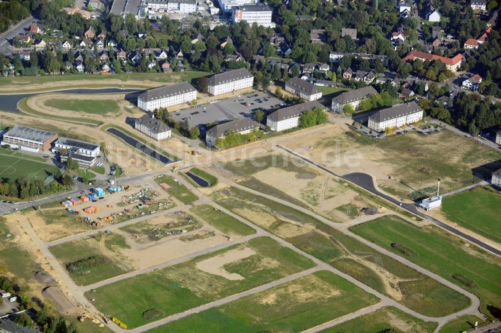 Hamburg Jenfeld von oben - Bauarbeiten Jenfelder Au / Erschließungsarbeiten auf dem ehemaligen Gelände der Lettow-Vorbeck-Kaserne in Hamburg - Jenfeld