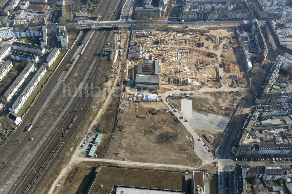 Düsseldorf von oben - Bauarbeiten für den Neubau der Fachhochschule Düsseldorf in Nordrhein-Westfalen NRW