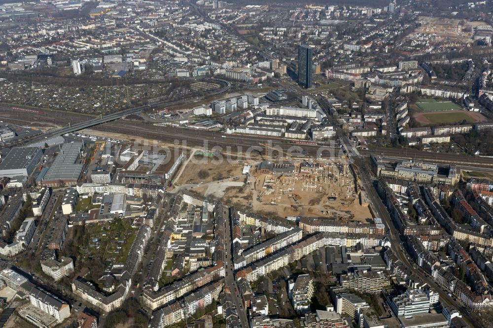 Düsseldorf aus der Vogelperspektive: Bauarbeiten für den Neubau der Fachhochschule Düsseldorf in Nordrhein-Westfalen NRW