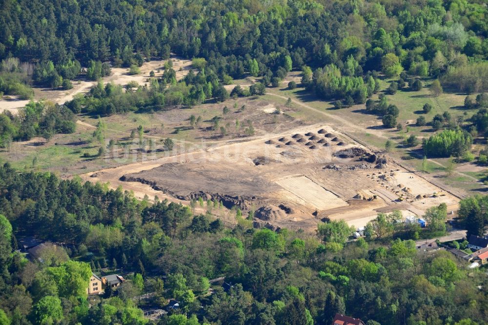 Luftbild Stahnsdorf - Bauarbeiten an der Stahnsdorfer Kanalaue in Stahnsdorf im Bundesland Brandenburg