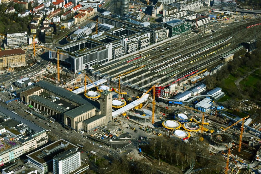 Stuttgart aus der Vogelperspektive: Bauarbeiten Stuttgart 21 am Hauptbahnhof in Stuttgart im Bundesland Baden-Württemberg