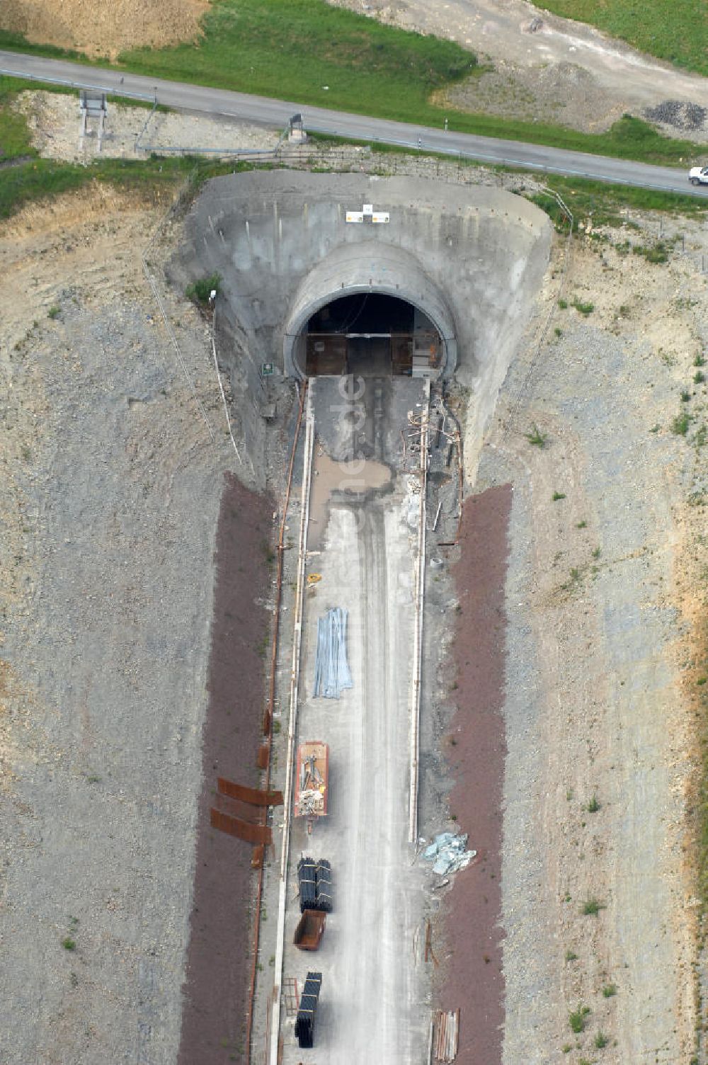 Luftbild Theuern - Bauarbeiten am Tunnel- Baumleite in Süd- Thüringen