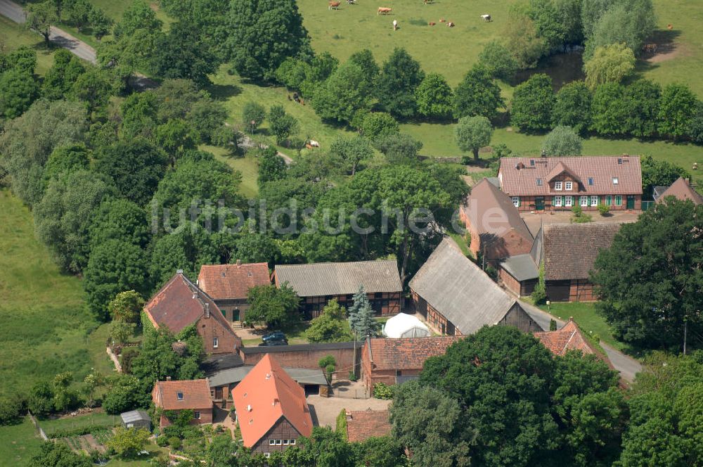 Lütjenheide von oben - Bauernhof in Lütjenheide