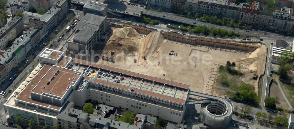 Luftaufnahme Berlin - Baufeld Einkaufszentrum Boulevard Berlin